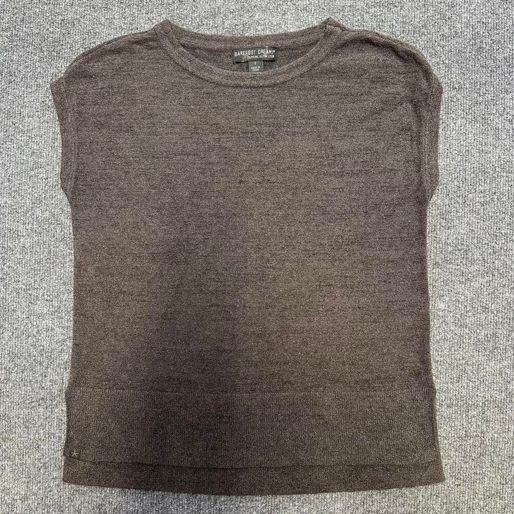 Barefoot Dreams Women’s Cozychic Ultra Lite Cap Sleeve Boatneck Tee Boxy Fit S